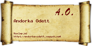 Andorka Odett névjegykártya